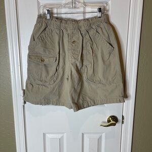 OP Tan Cargo Shorts with Elastic Waistband
